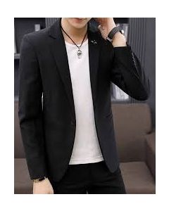 Men Solid Single Breasted Casual, Formal, Party, Festive & Wedding Blazer  (Black)